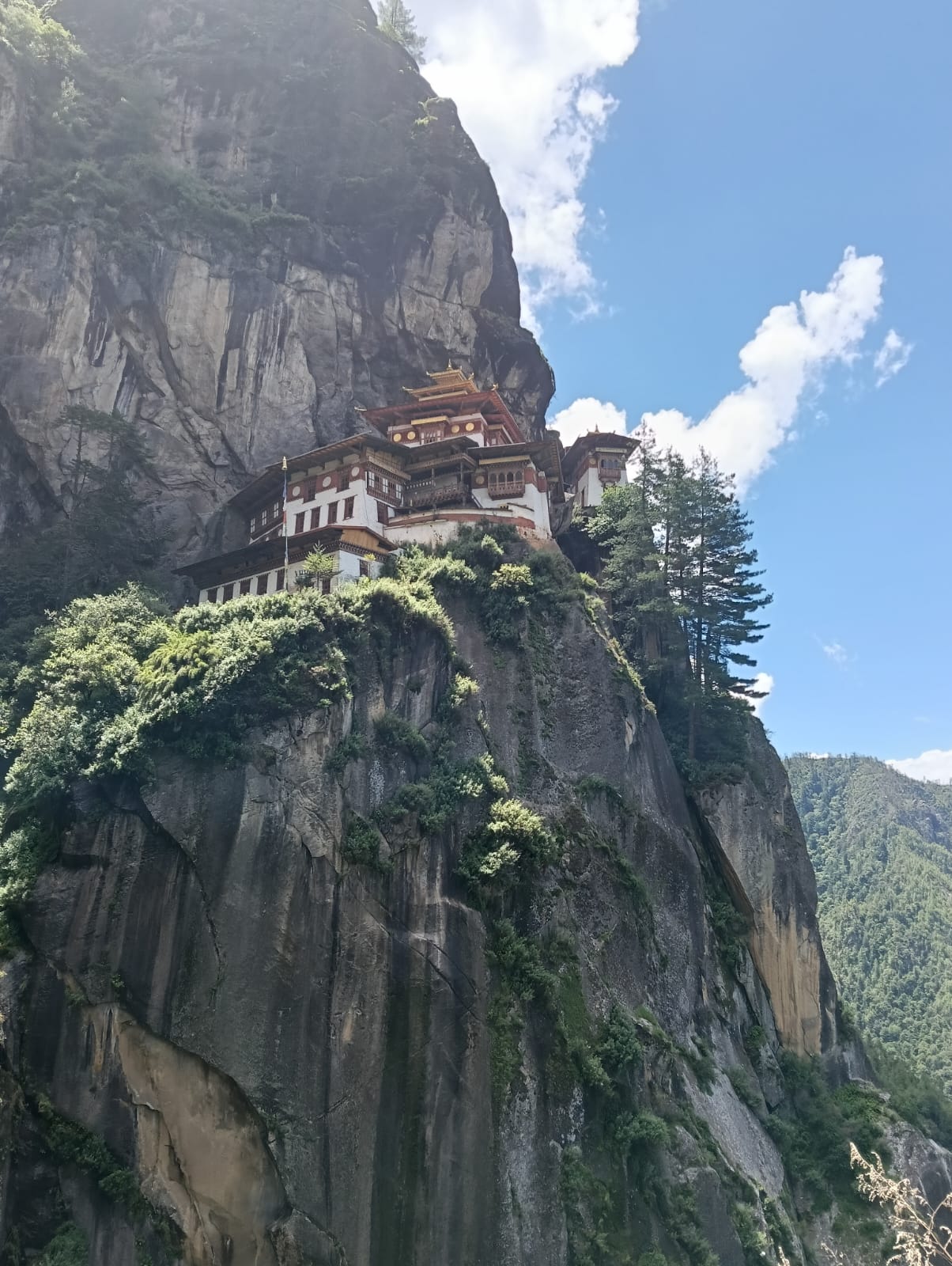 Taktsang Tiger’s Nest monastery distant view Bhutan