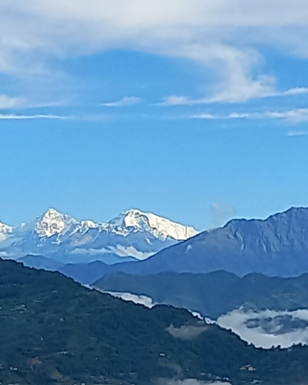 Scenic mountain view from Nagarkot to Changu Hike