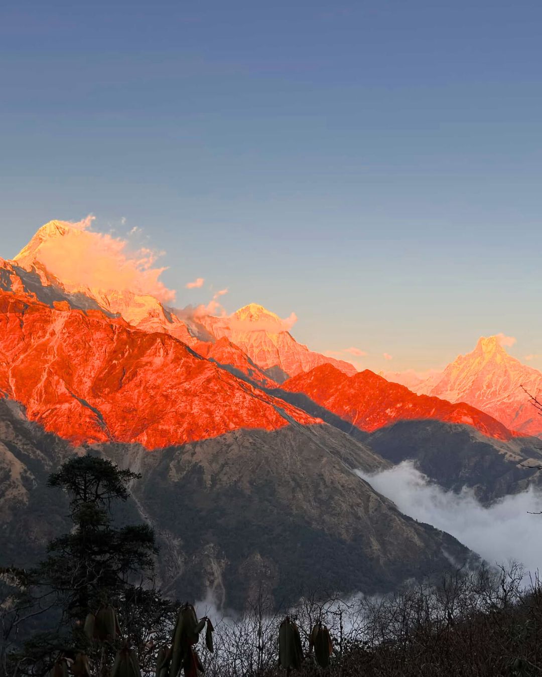 Serene lake at sunset, Khopra Ridge Trek