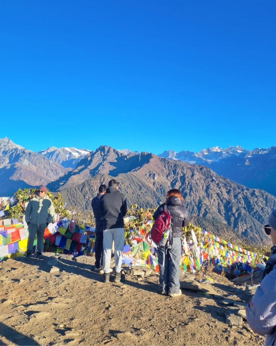Trekkers hiking uphill during Ama Yangri Trek from Kathmandu