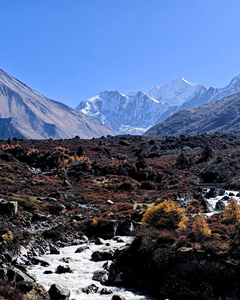 Langtang Lirung with Langtang Khola