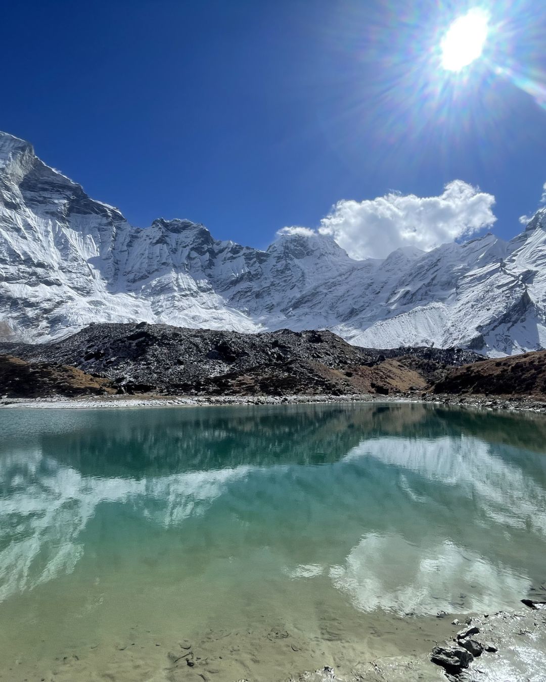 Kali Dhunga Lake near Api Himal Base Camp Nepal